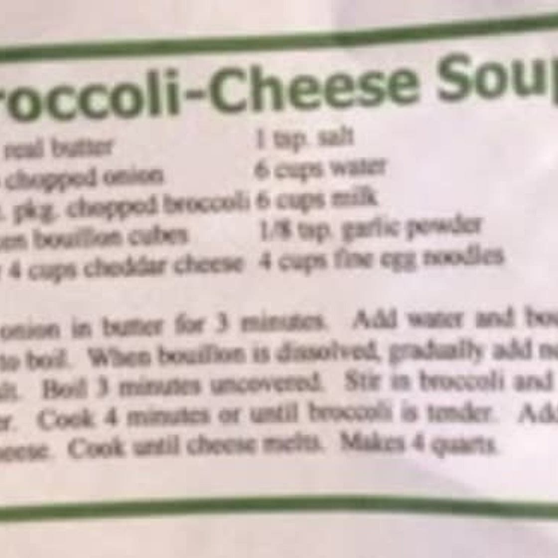 Big E: Broccoli Cheese Soup