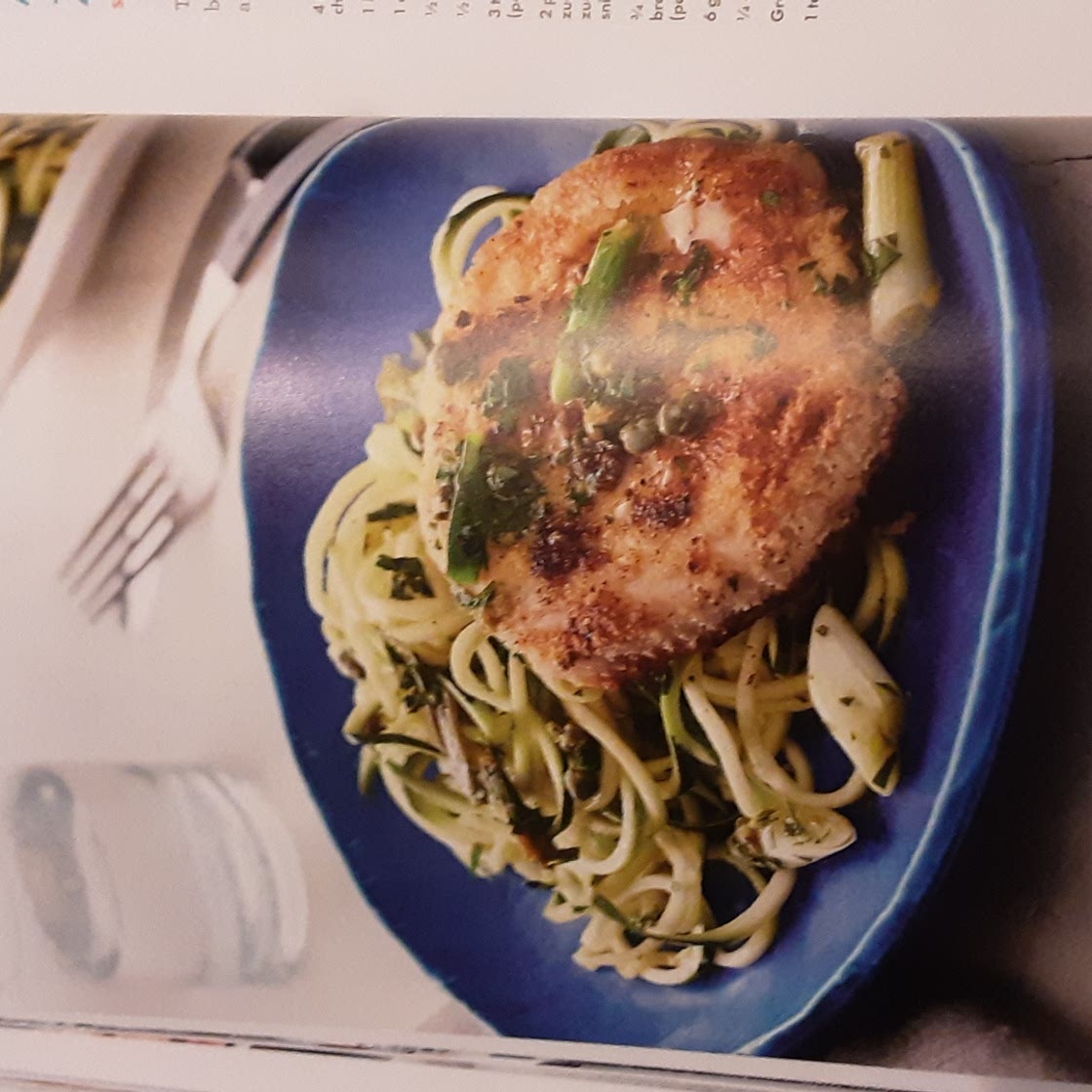 Almond-Crusted Pork Piccata with Zucchini Noodles