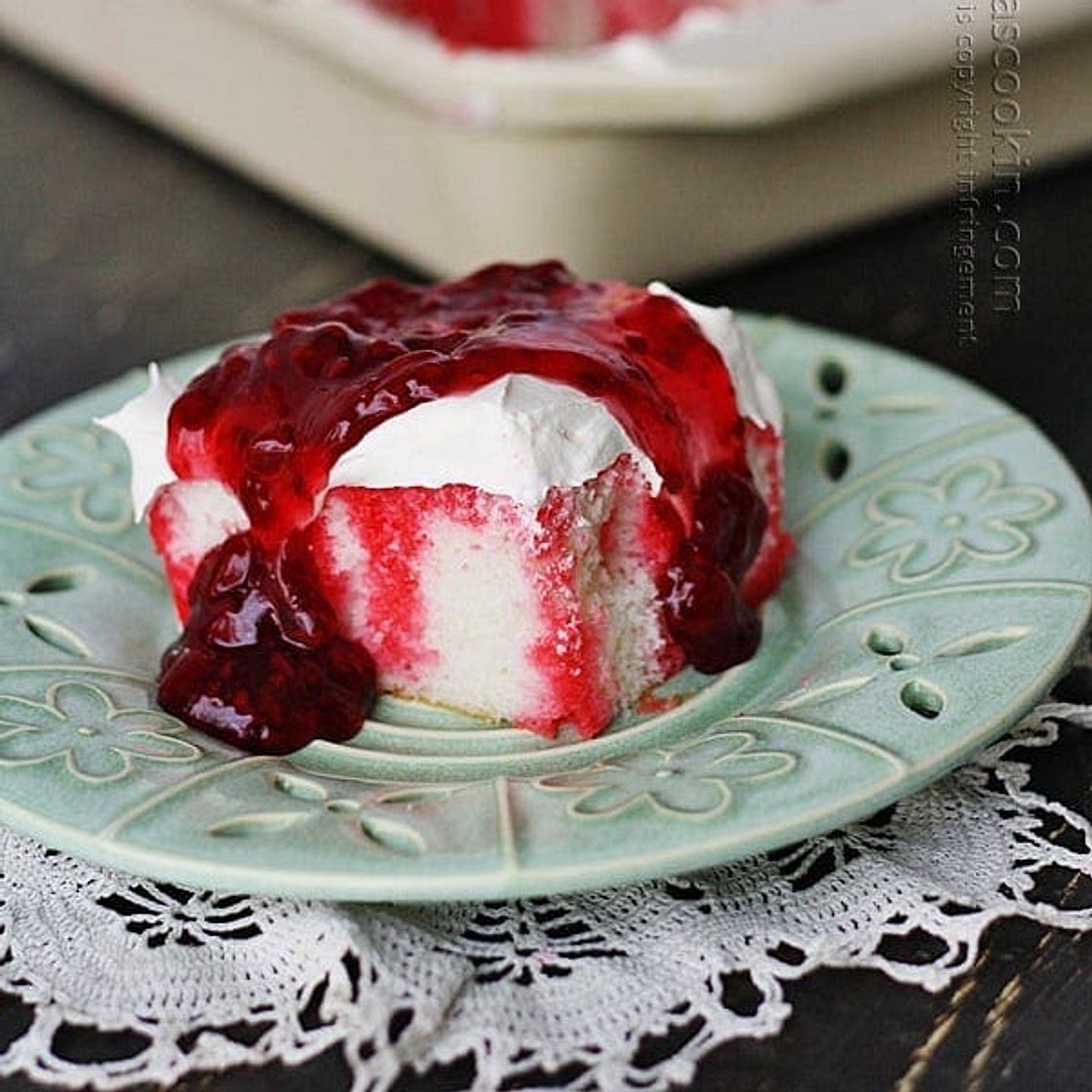 Raspberry Poke Cake