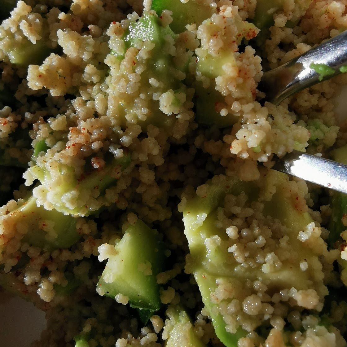 avacardo couscous and cucumber salad