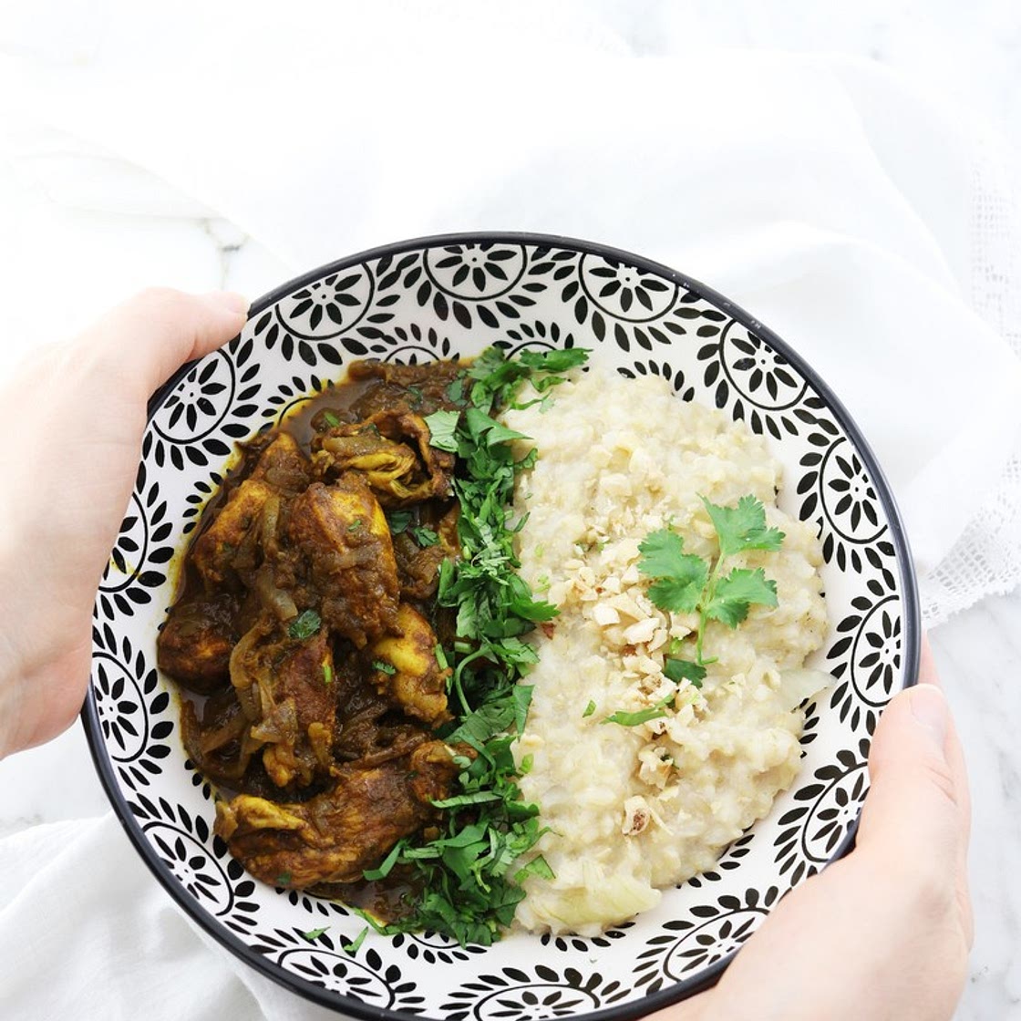 Burmese chicken curry with turmeric garlic and ginger