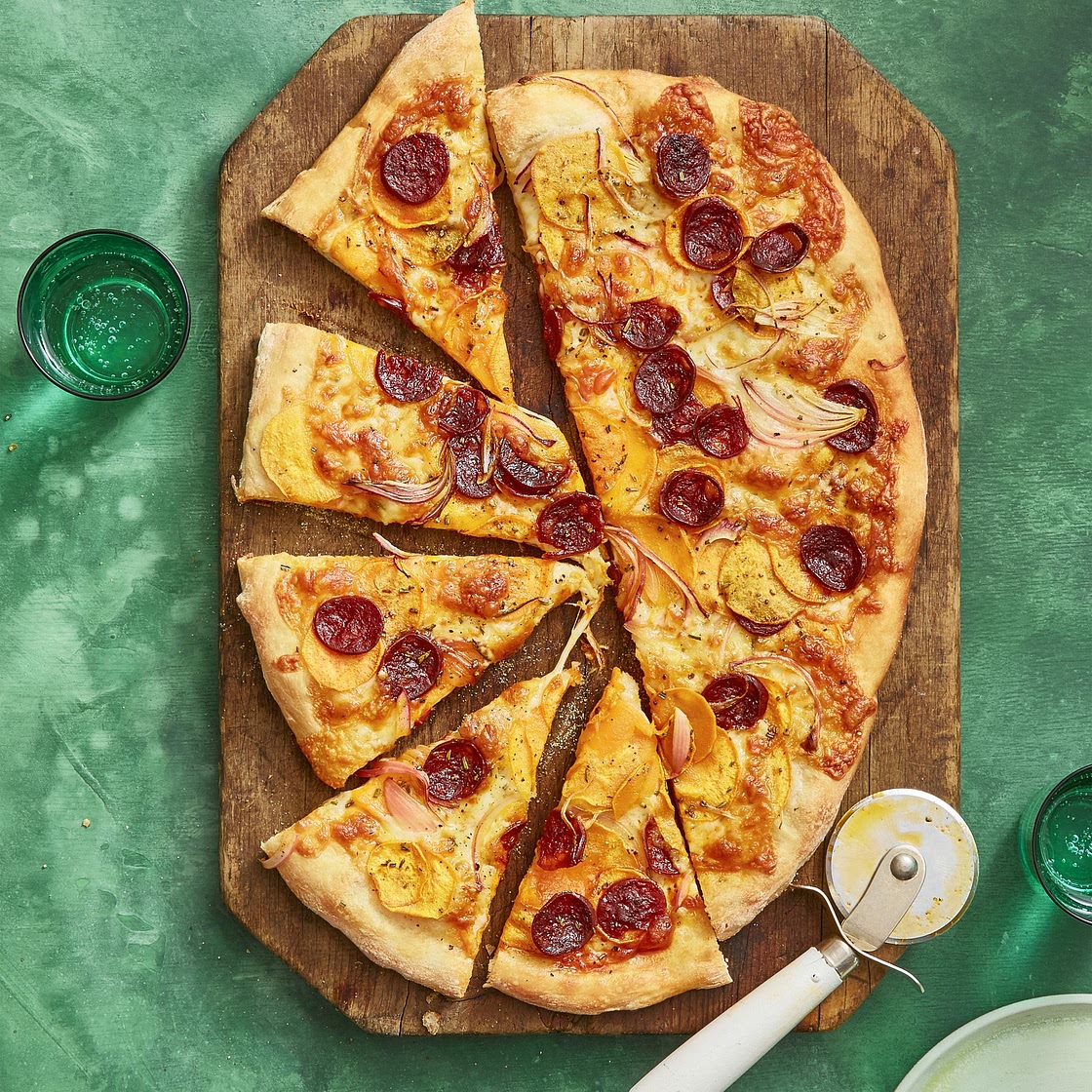 Sweet Potato and Chorizo Pizza