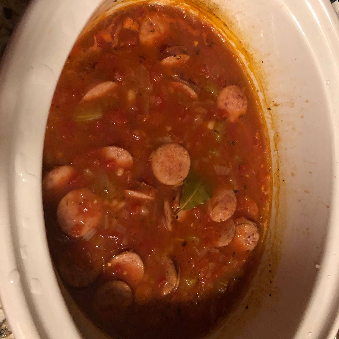 Crockpot Smoked sausage barley soup