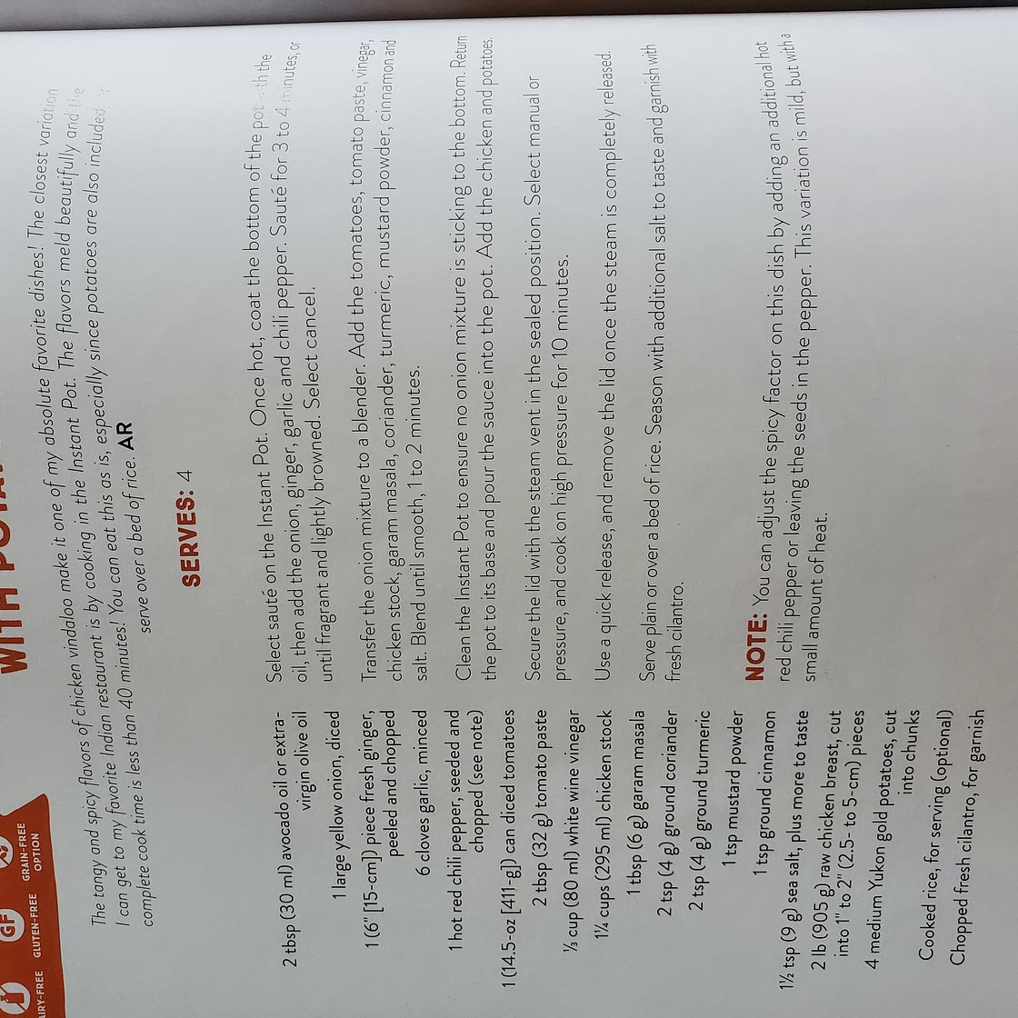 Chicken Vindaloo with Potatoes