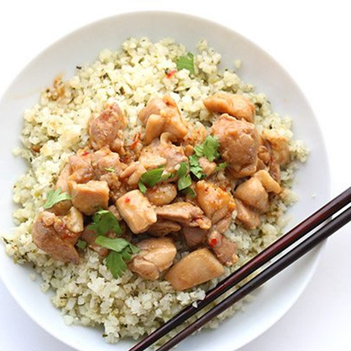 Lemongrass Chicken with Cilantro Cauliflower Rice