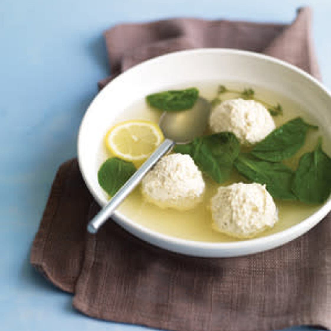 Chicken-and-Ricotta Meatballs in Broth