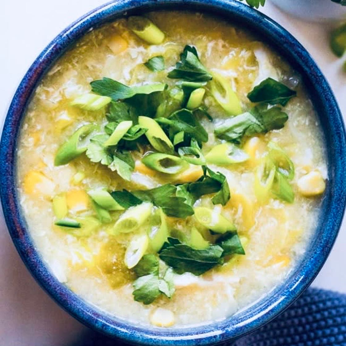 Sweet Corn Soup (Vegan)  شوربة الذرة 