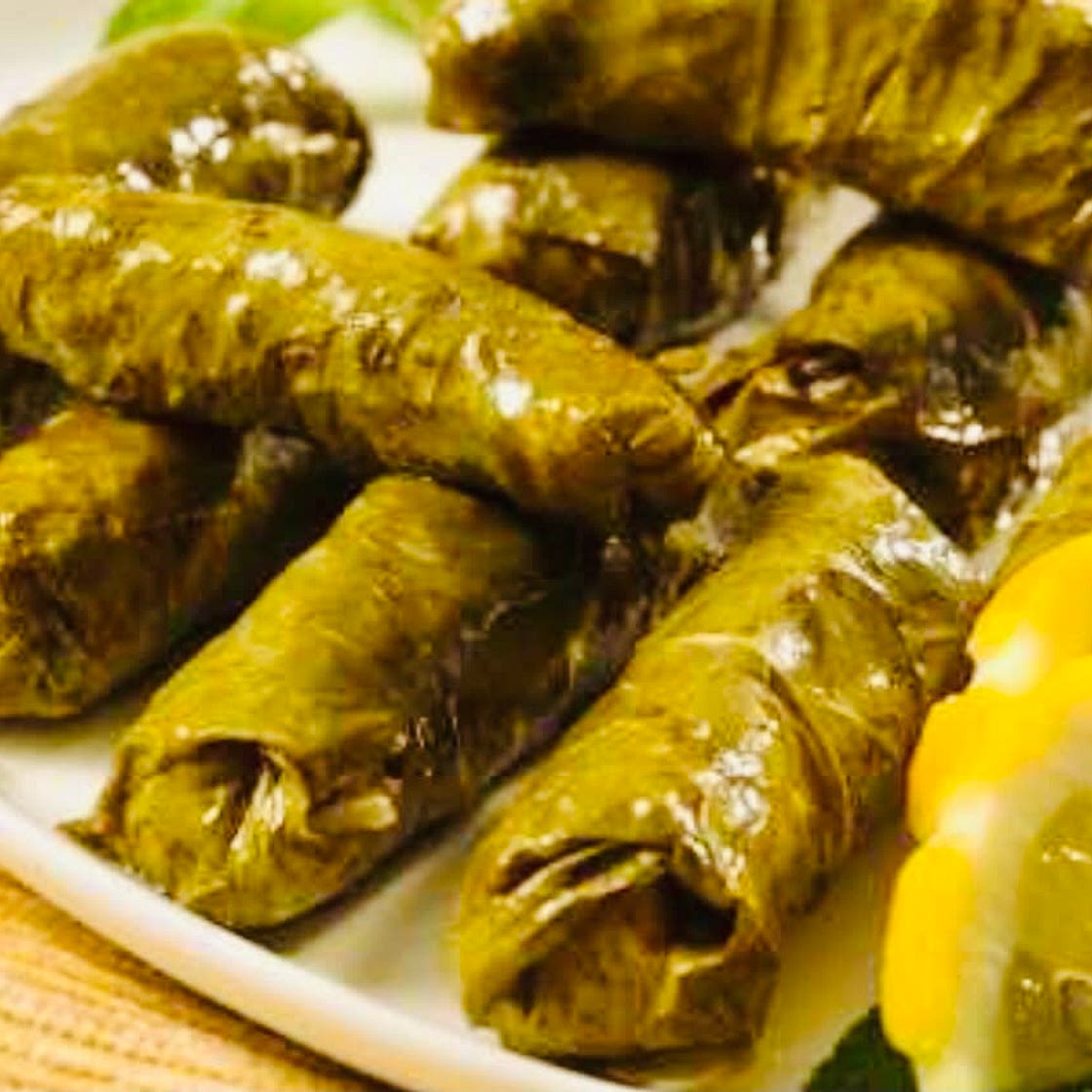 Warak Enab Bi Zeit  or Vegan Stuffed Grape leaves 