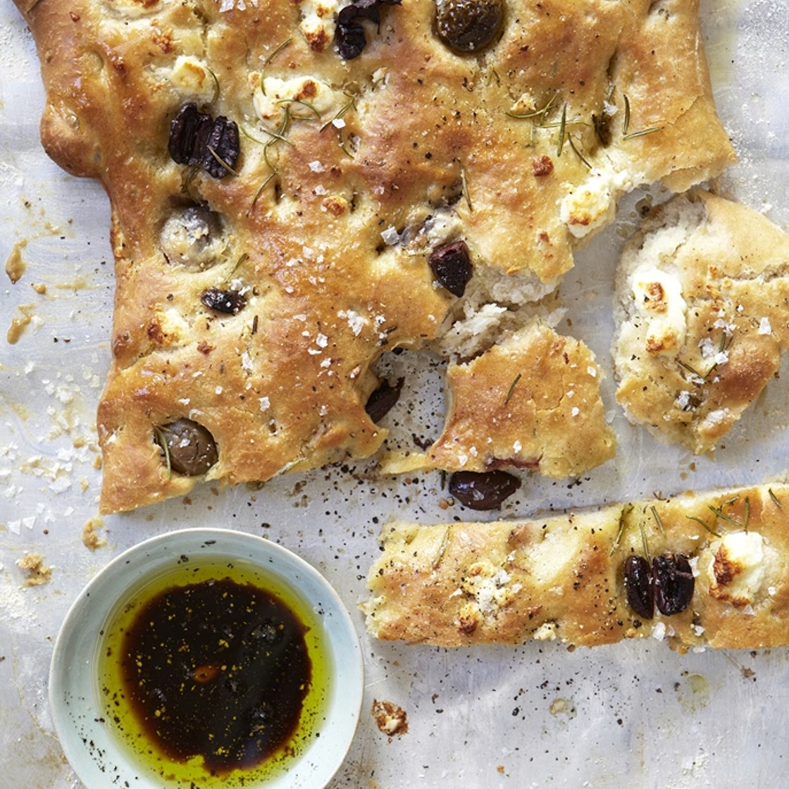 RECIPE: Easy olive & feta focaccia