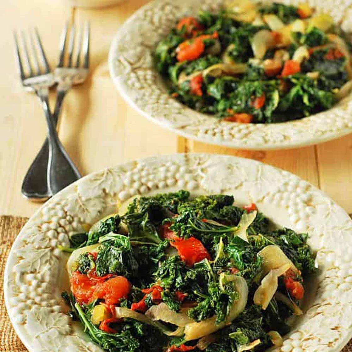 African-Style Braised Kale And Tomatoes