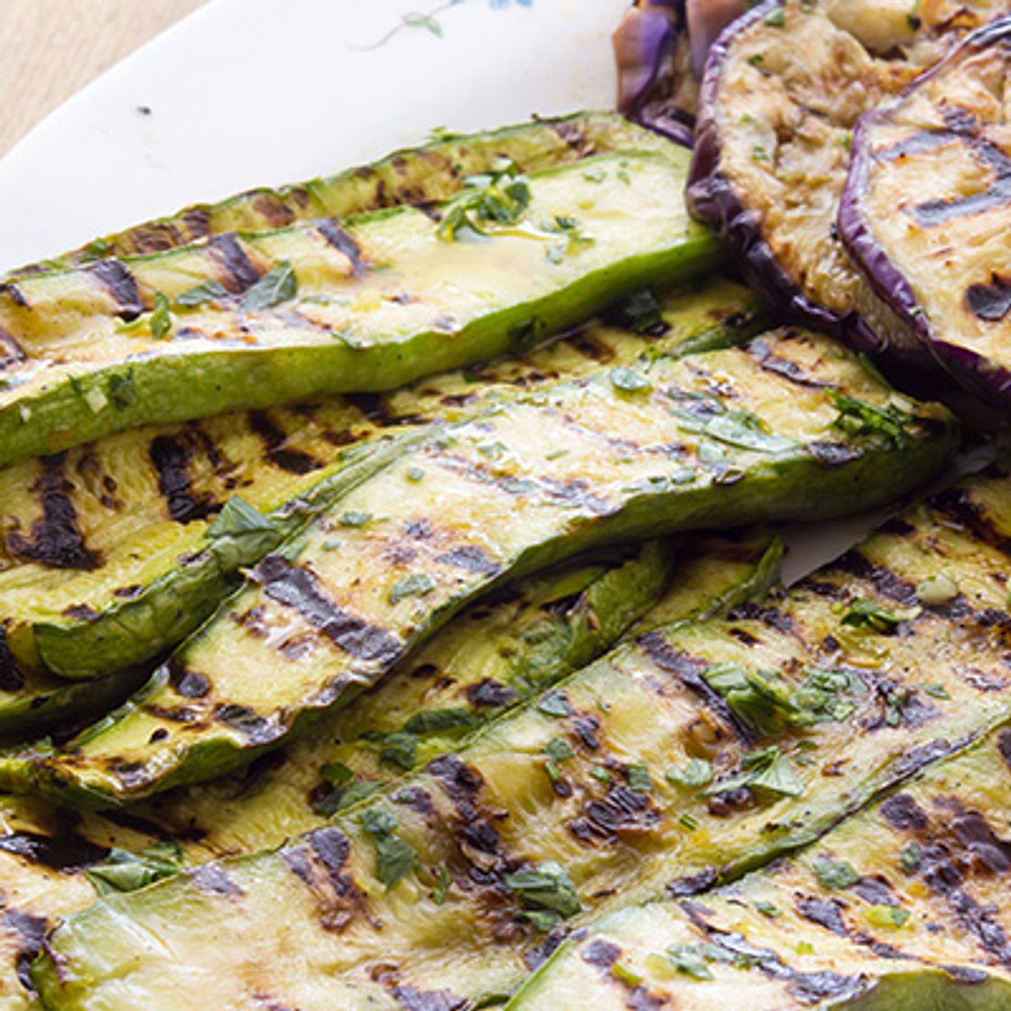 Salade d'aubergine et courgettes grillées