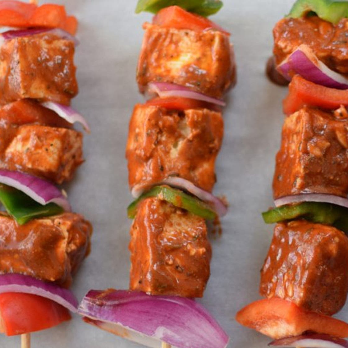 Brochettes de shish-taouk végétariennes