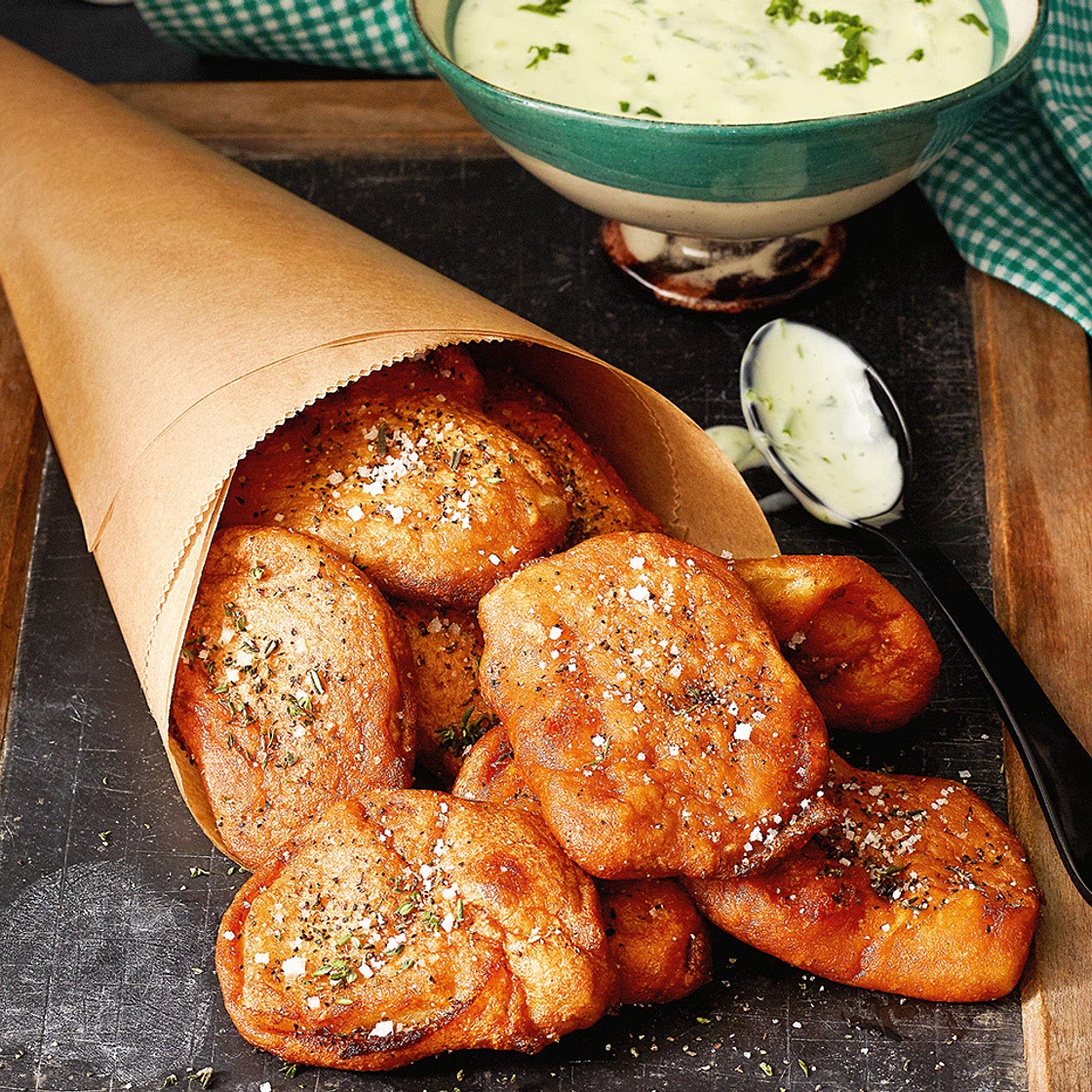 BBQ-Kohlrabischeiben mit Apfel-Wasabi-Mayonnaise