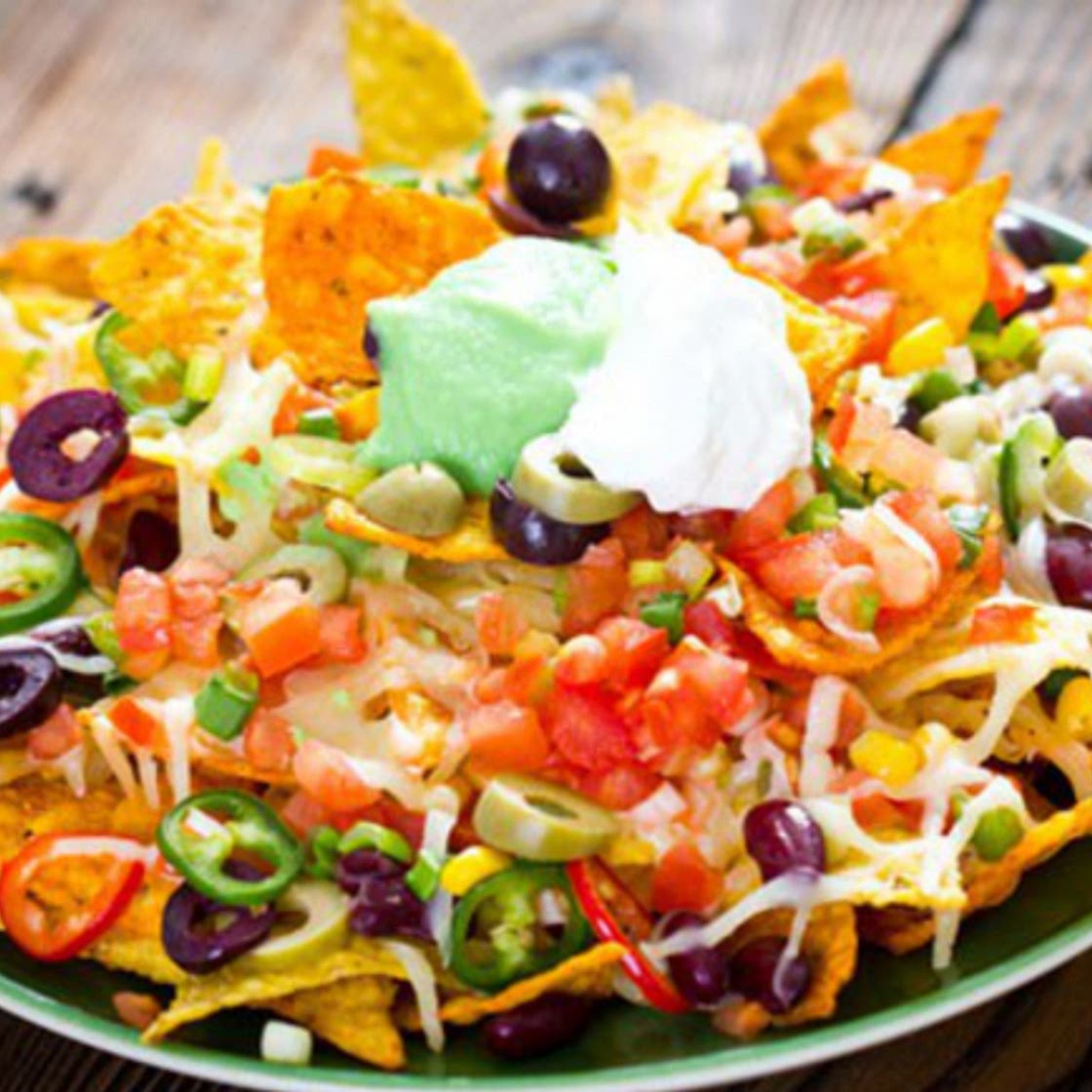 Überbackene Nacho-Platte