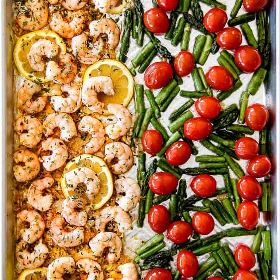 Sheet Pan Shrimp Scampi (No Wine)