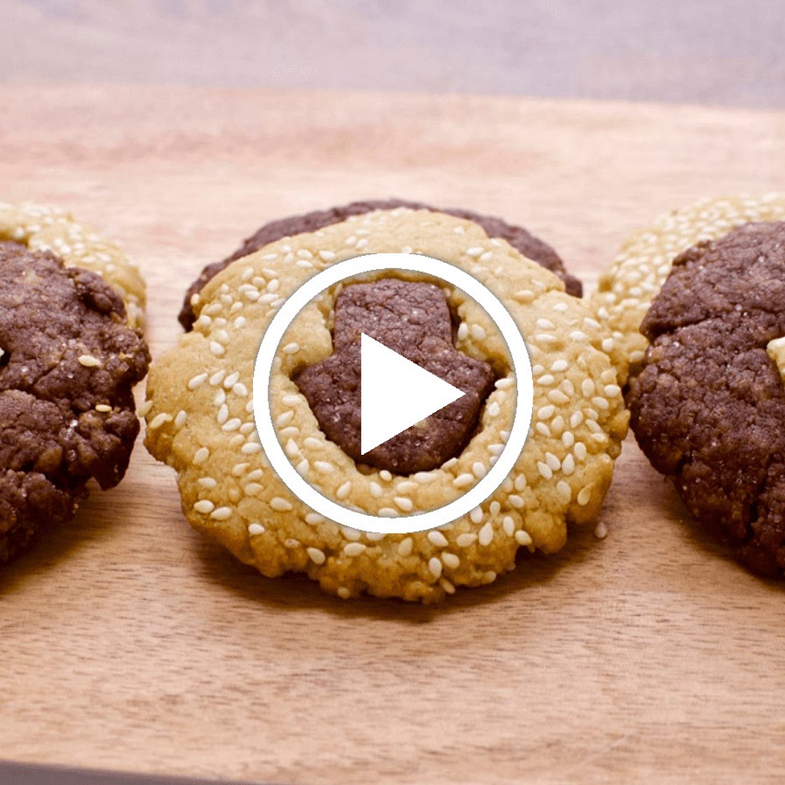 Chocolate Hamsa Tahini Cookies