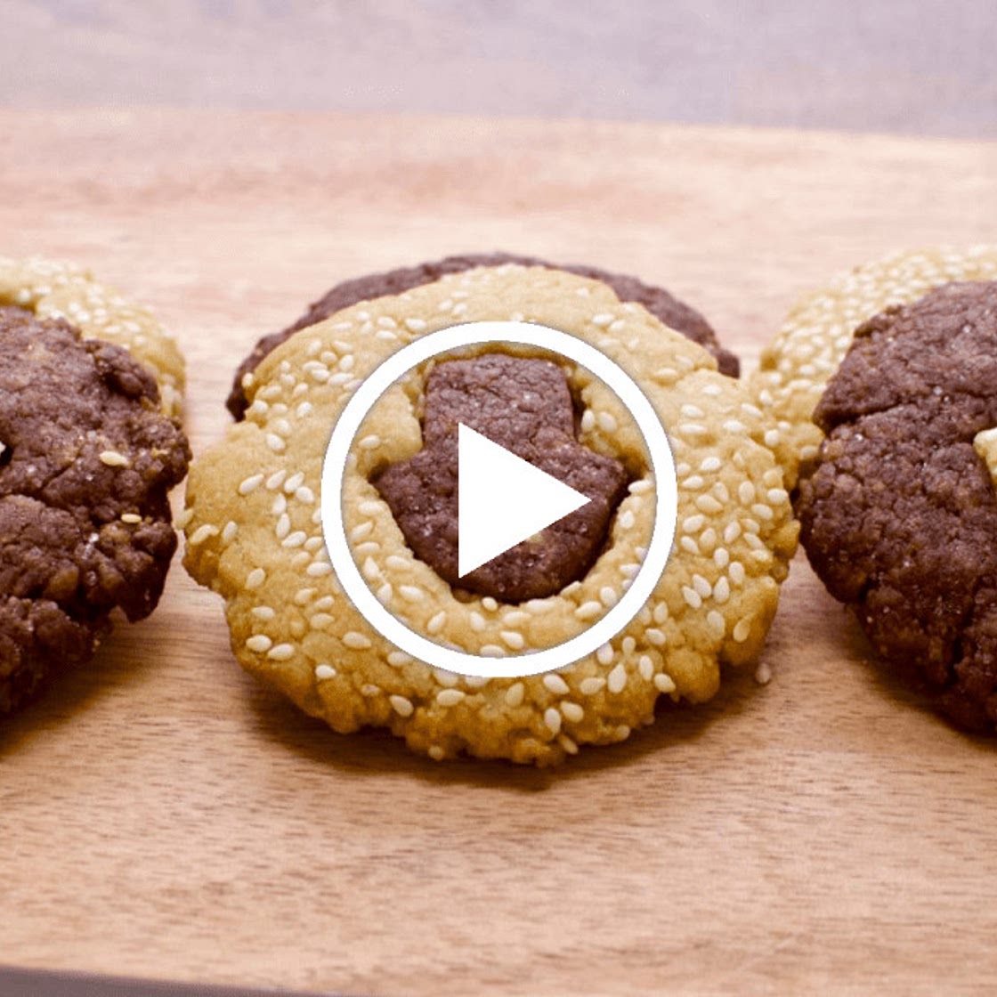 Chocolate Hamsa Tahini Cookies