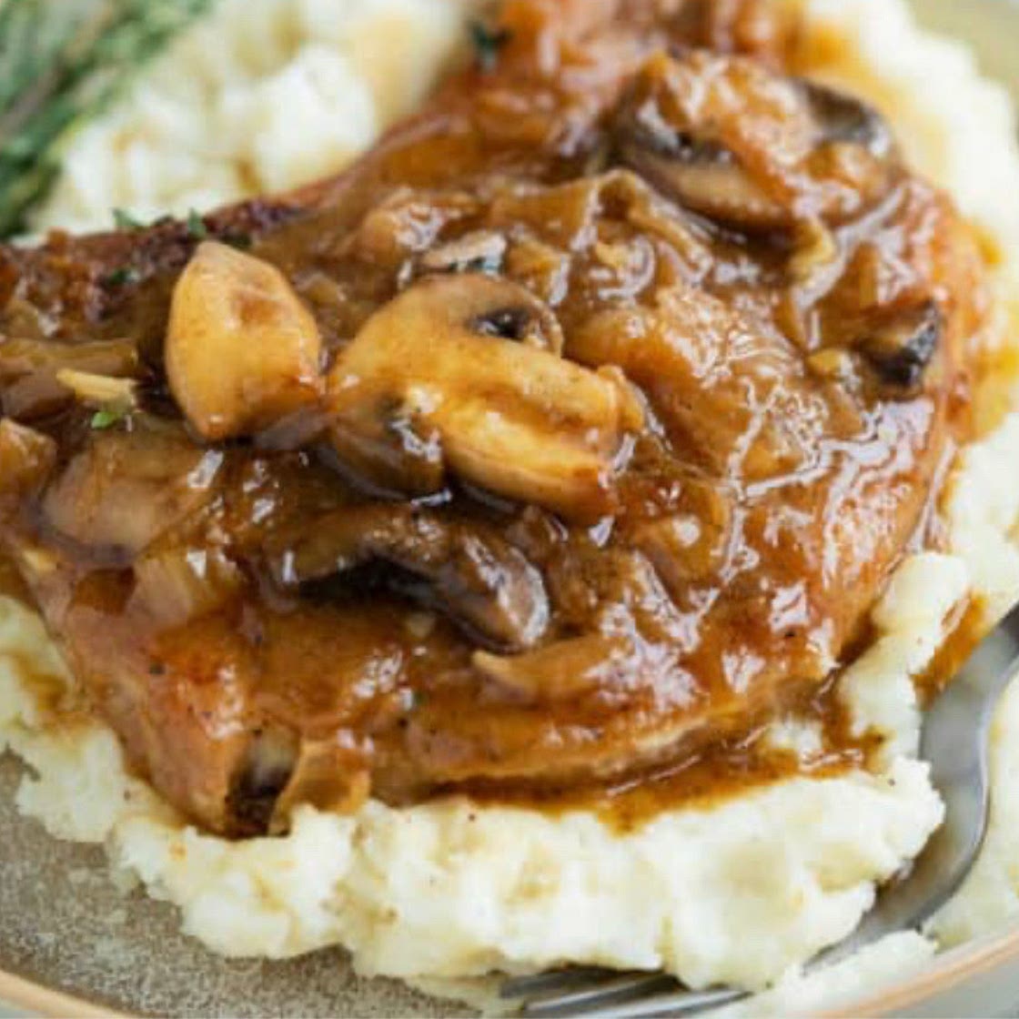 Smothered Pork Chops with Mushrooms
