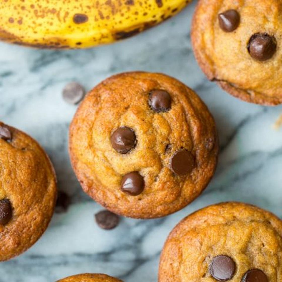 Chocolate Chip Paleo Banana Muffins