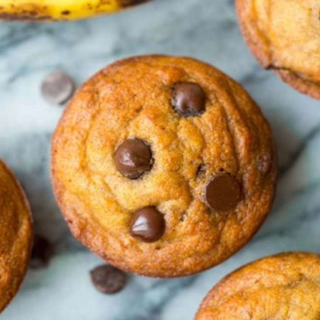 Chocolate Chip Paleo Banana Muffins
