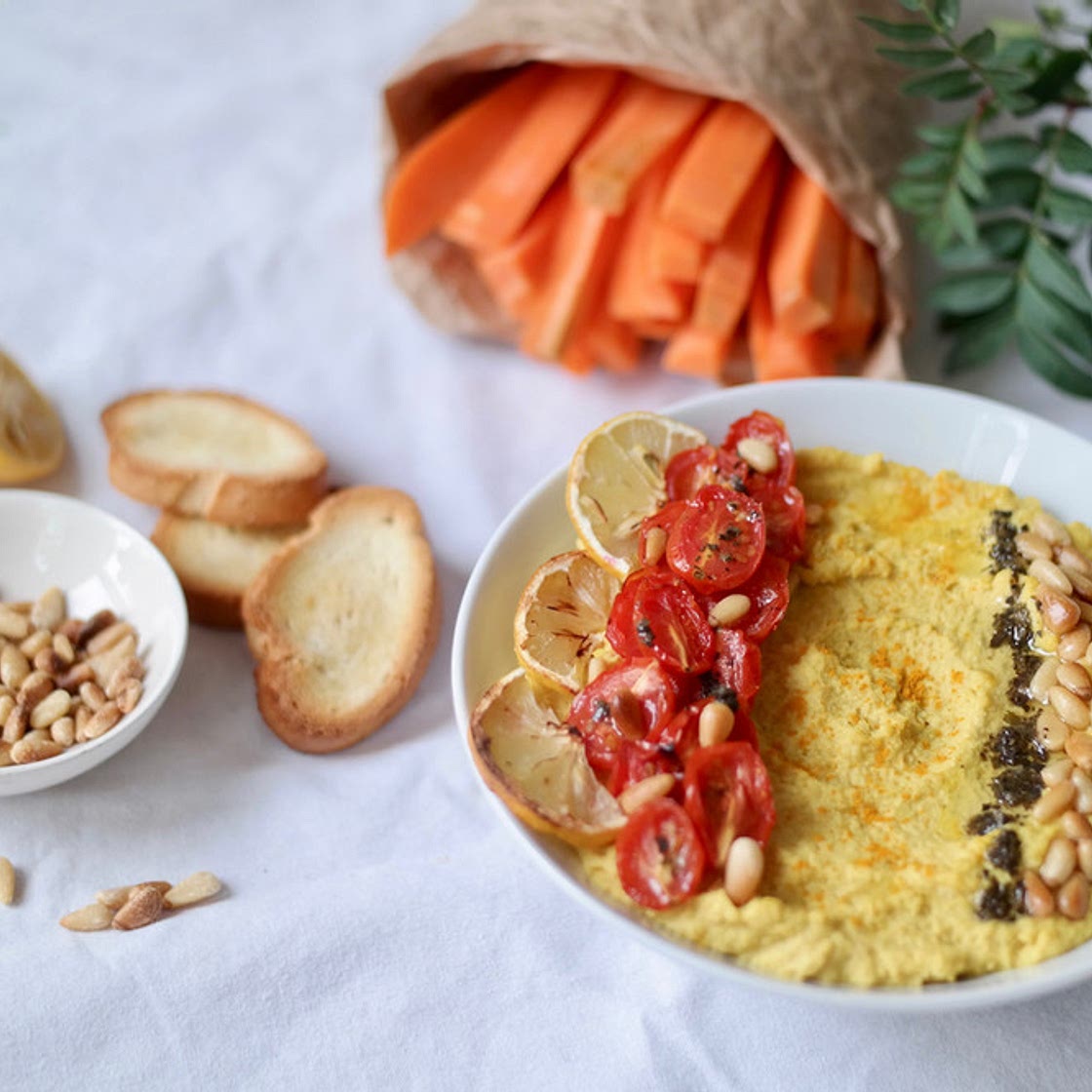 Roasted Lemon Turmeric Hummus