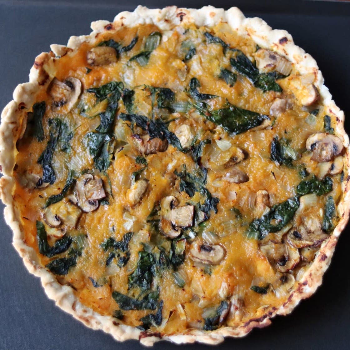 Pumpkin and Spinach Quiche
