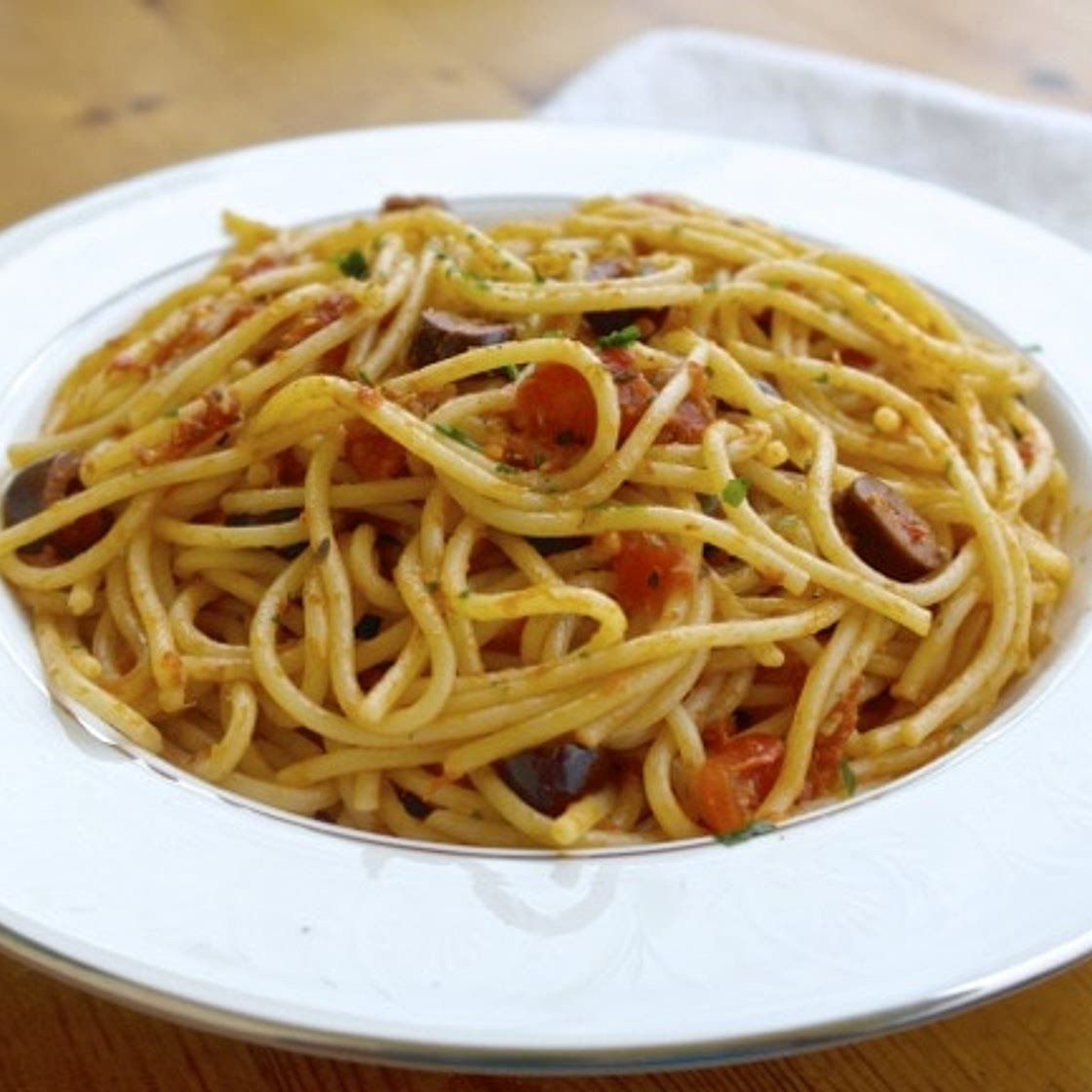 Spaghetti alla Puttanesca. One of the Healthiest Pasta Dishes You Can Eat