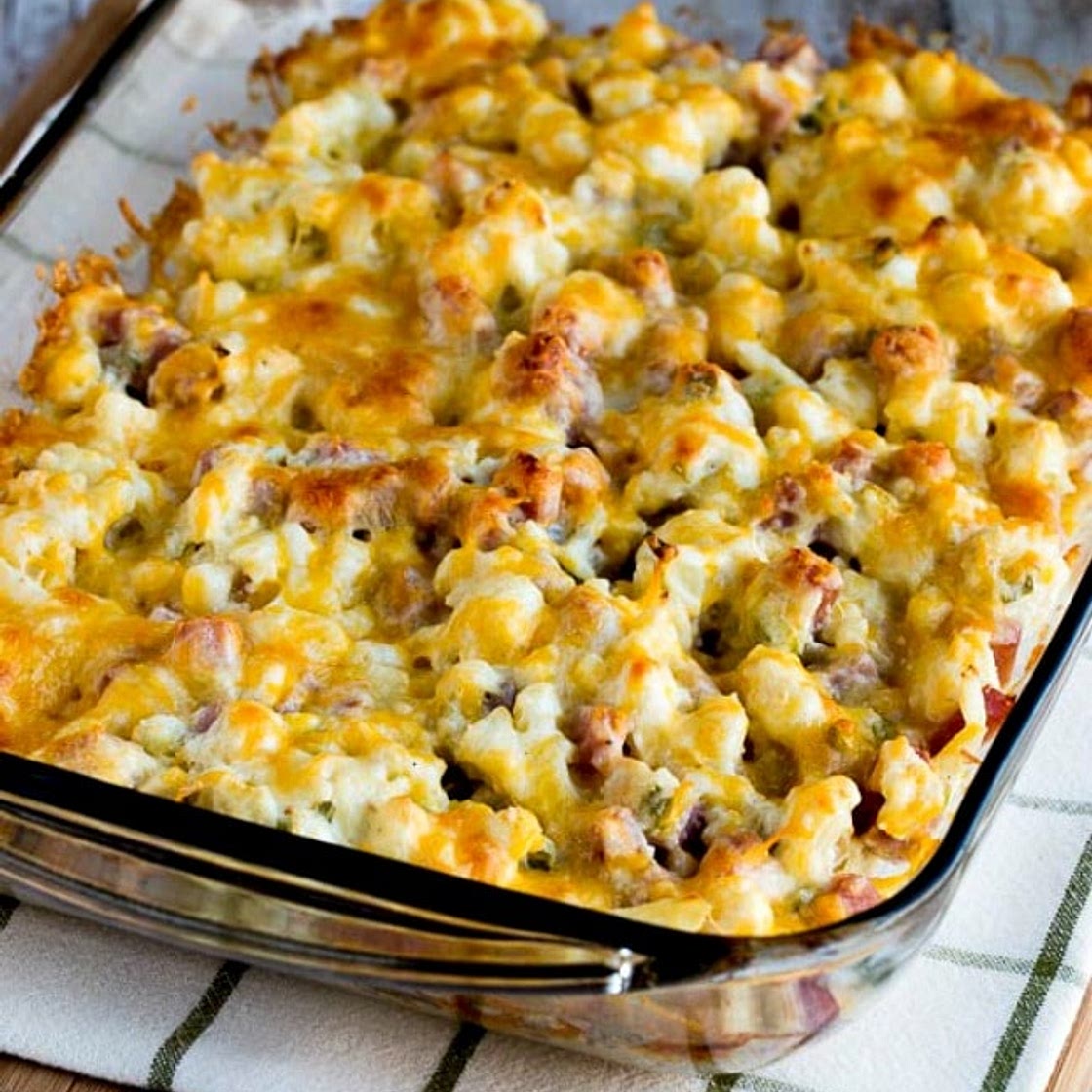 Ham and Cauliflower Casserole au Gratin