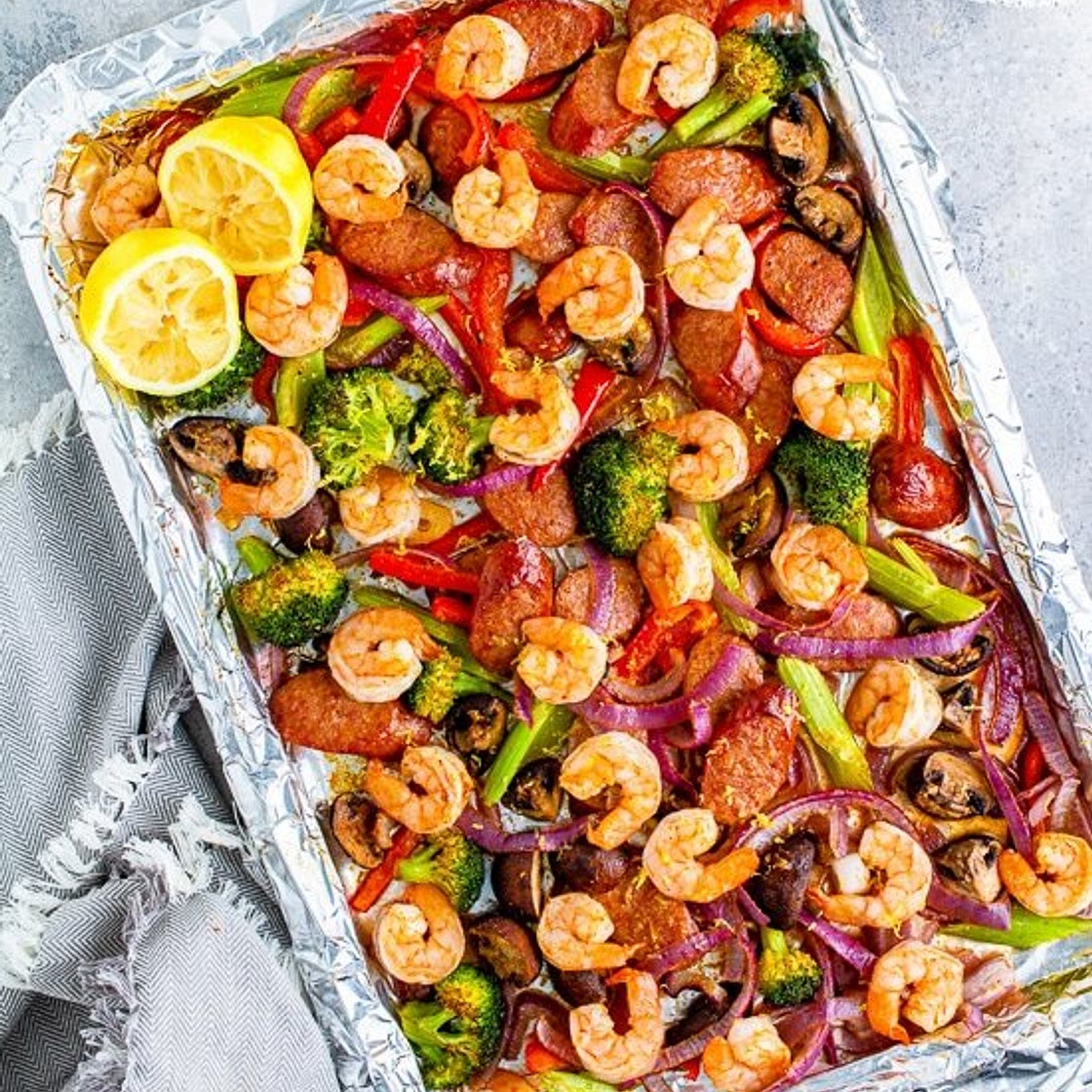 Shrimp & Andouille Sheet Pan Roast