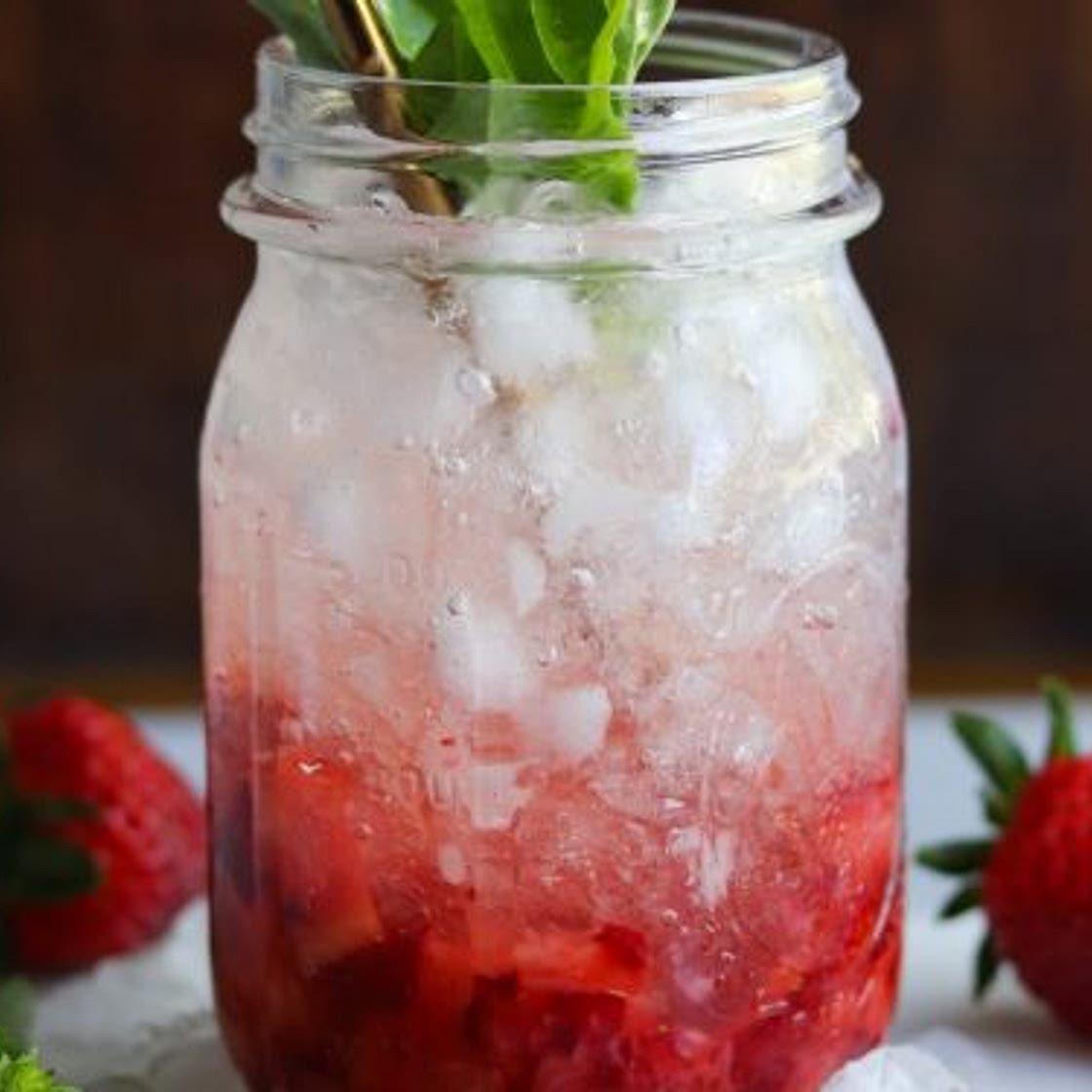 Strawberry Basil Smash Mocktail (Non-Alcoholic, Whole30)