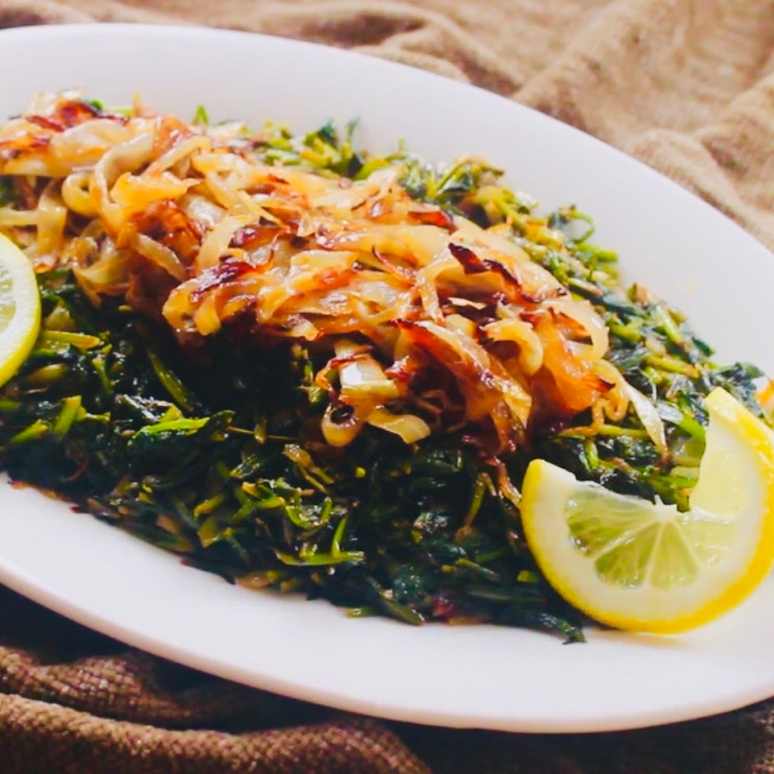Hindbeh Bi Zeit (Dandelions in olive oil) هندبة بزيت