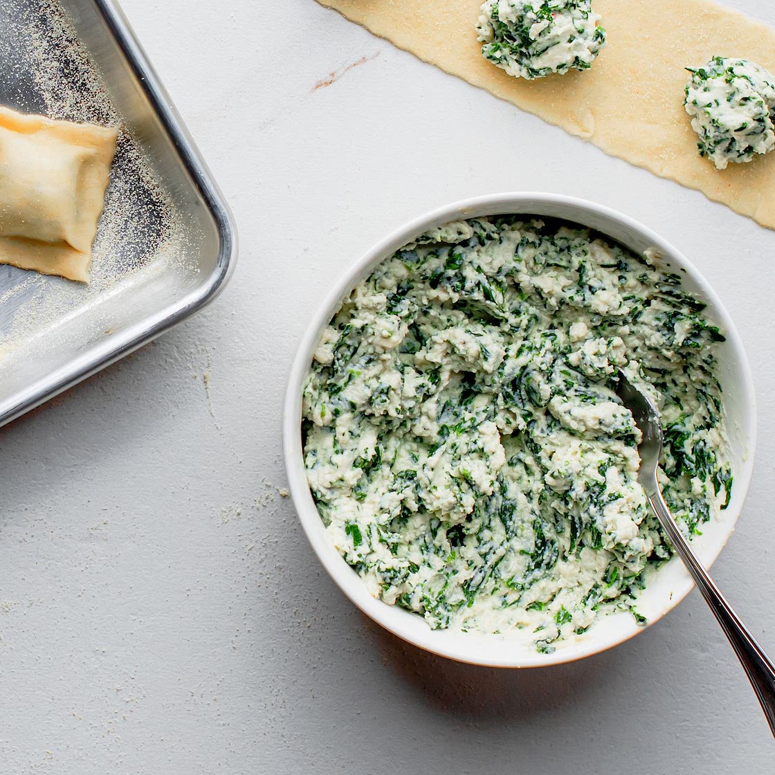 Ricotta and Spinach Make a Perfect Filling for Ravioli and Tortellini