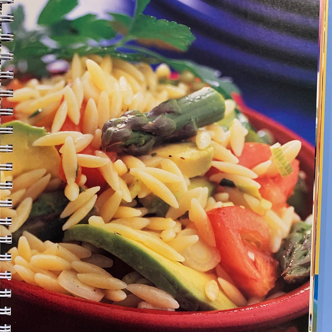 Orzo, tomato, asparagus and avocado salad