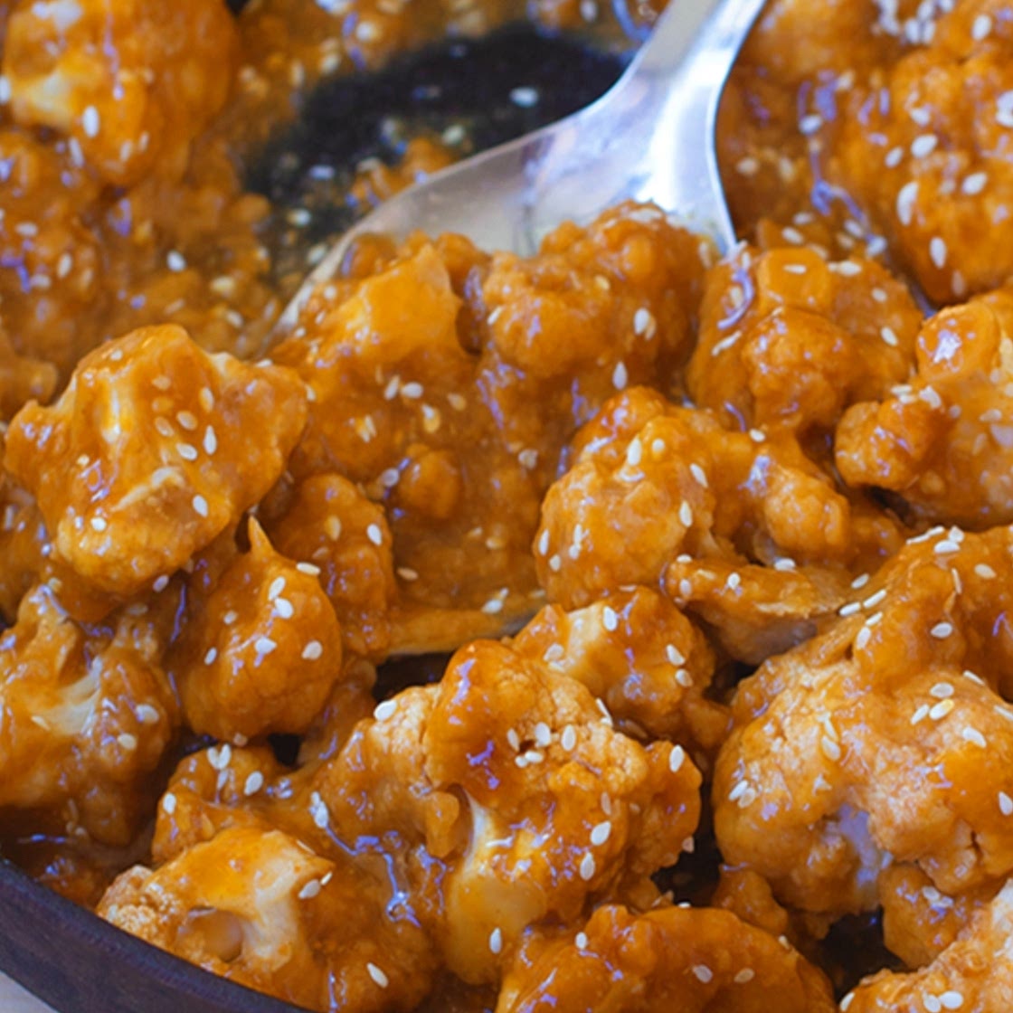 Sticky Sesame Cauliflower - Chocolate Covered Katie