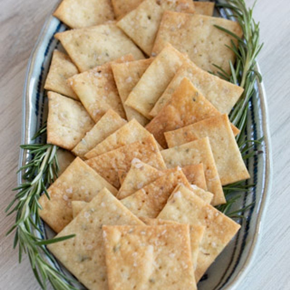 Rosemary Olive Oil Sourdough Crackers