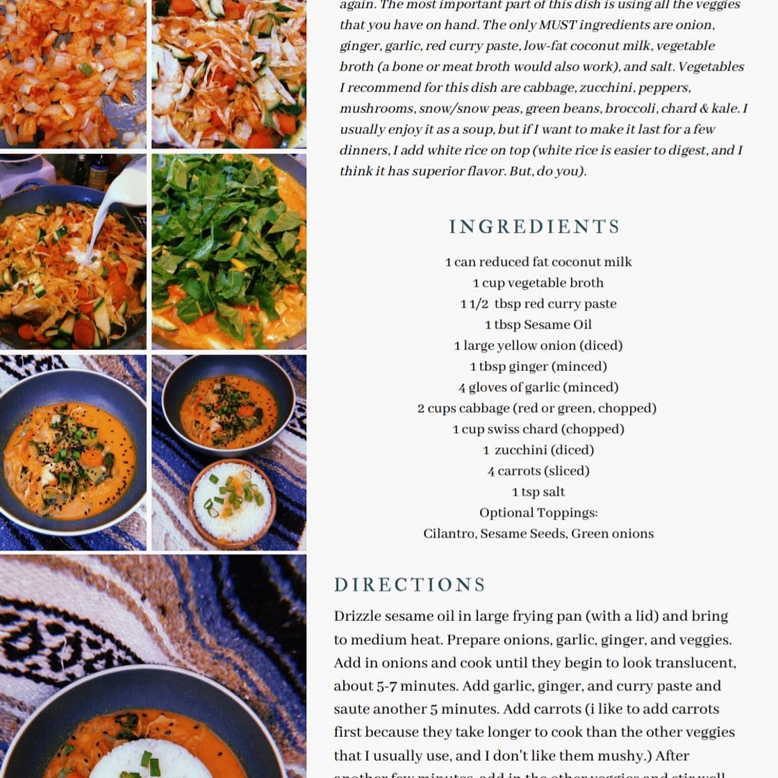VEGGIE RED CURRY SOUP
