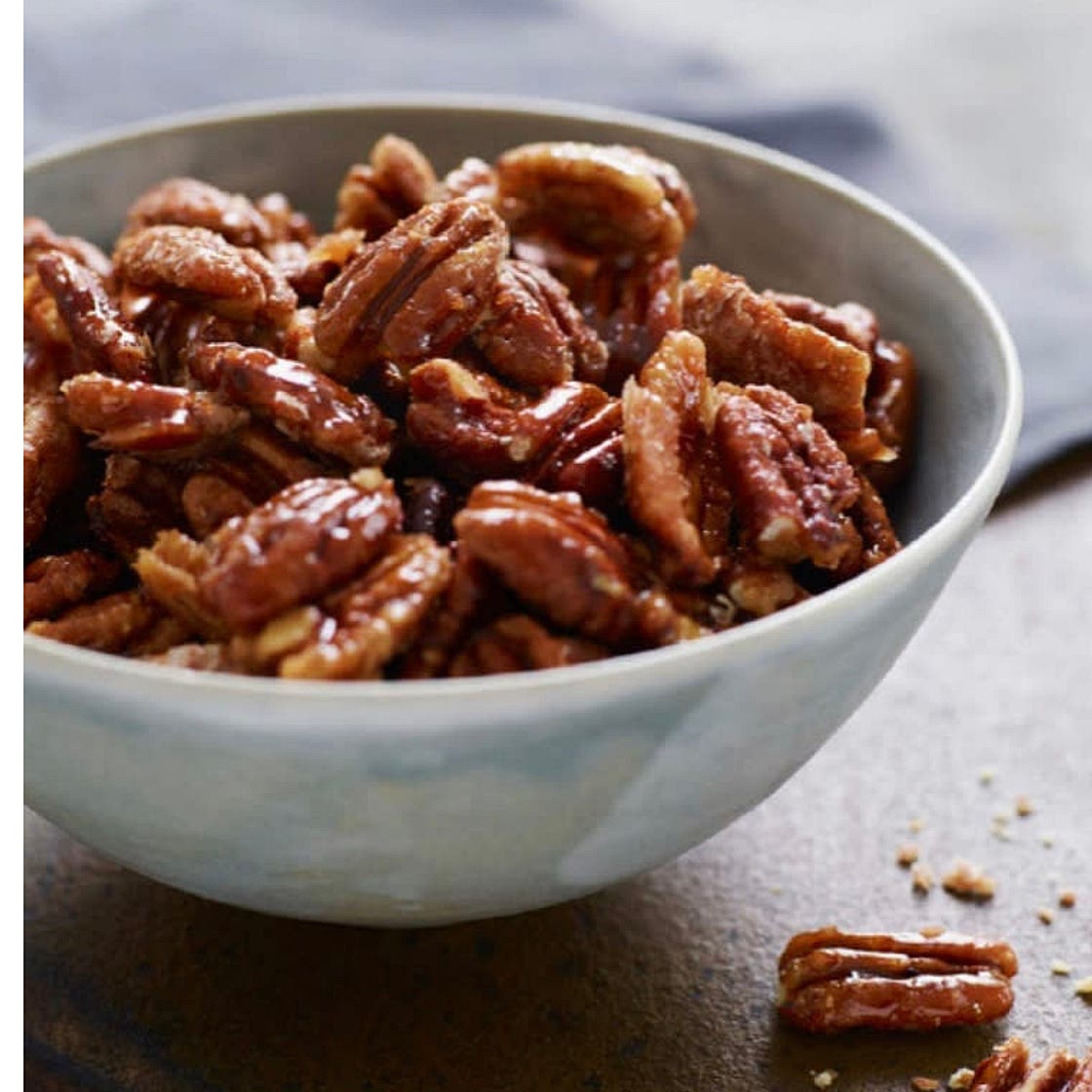 Sweet, Spicy, & Salty Candied Pecans