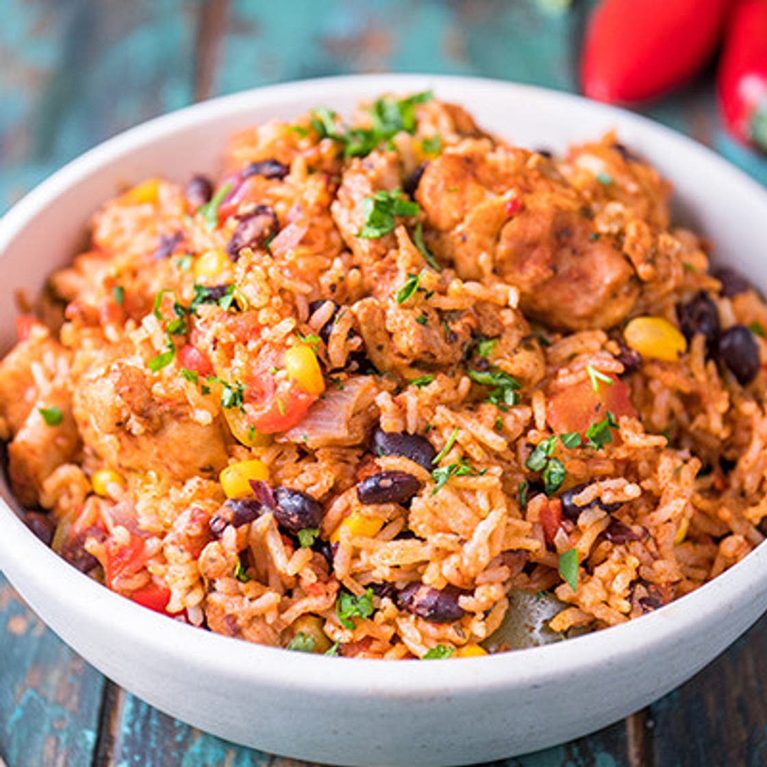 Mexican chicken and rice by Pinch of Nom