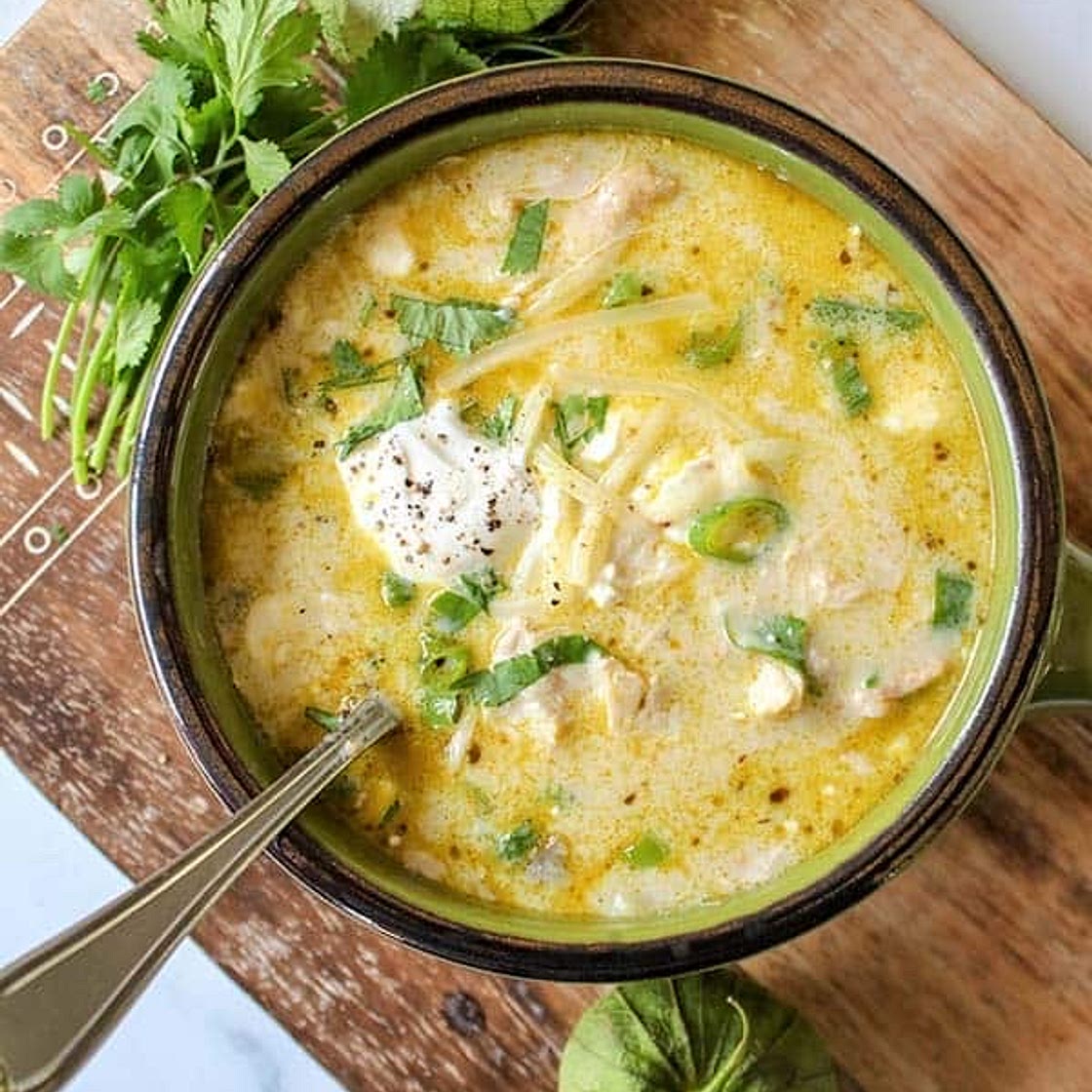 Green Enchilada Chicken Soup