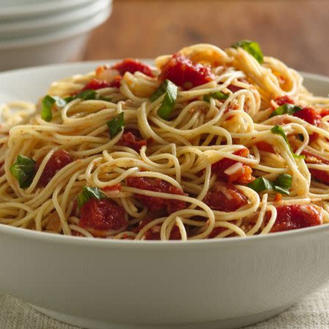 Angel Hair Pasta with Fresh Tomato Sauce