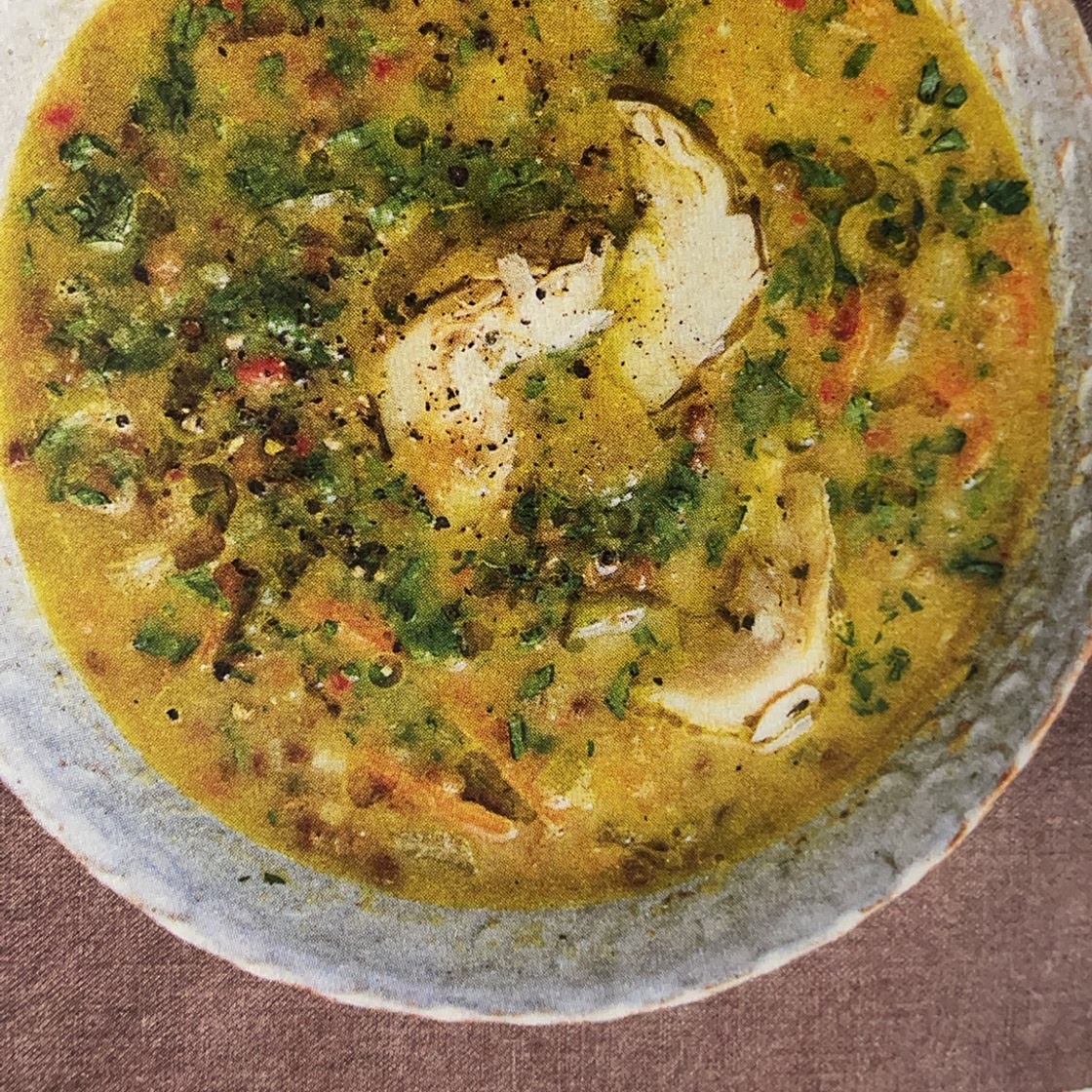 Lentil soup with artichoke