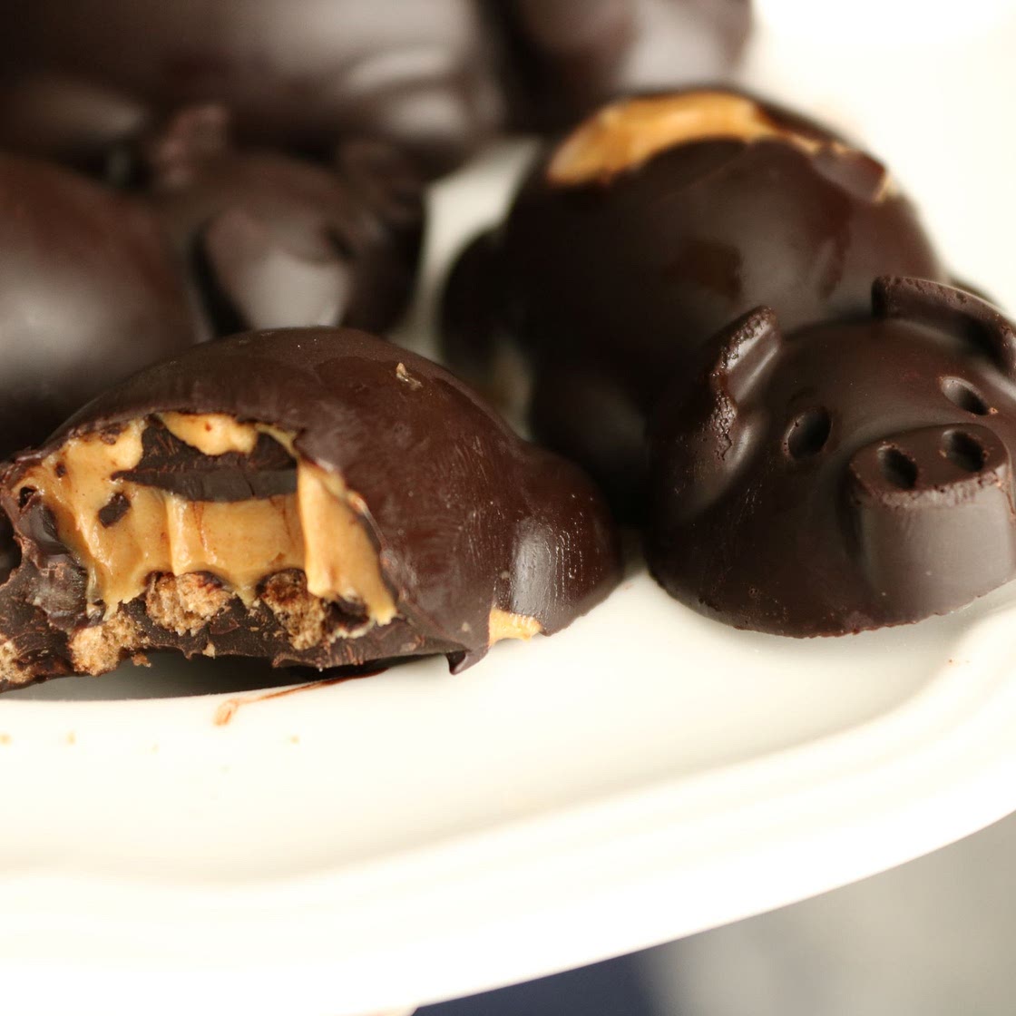 Crunchy dark chocolate peanut butter cups