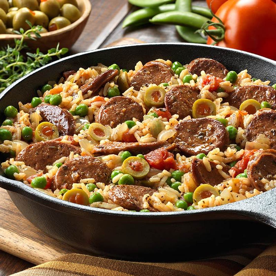 tex mex sausages with rice recipe | Schwartz