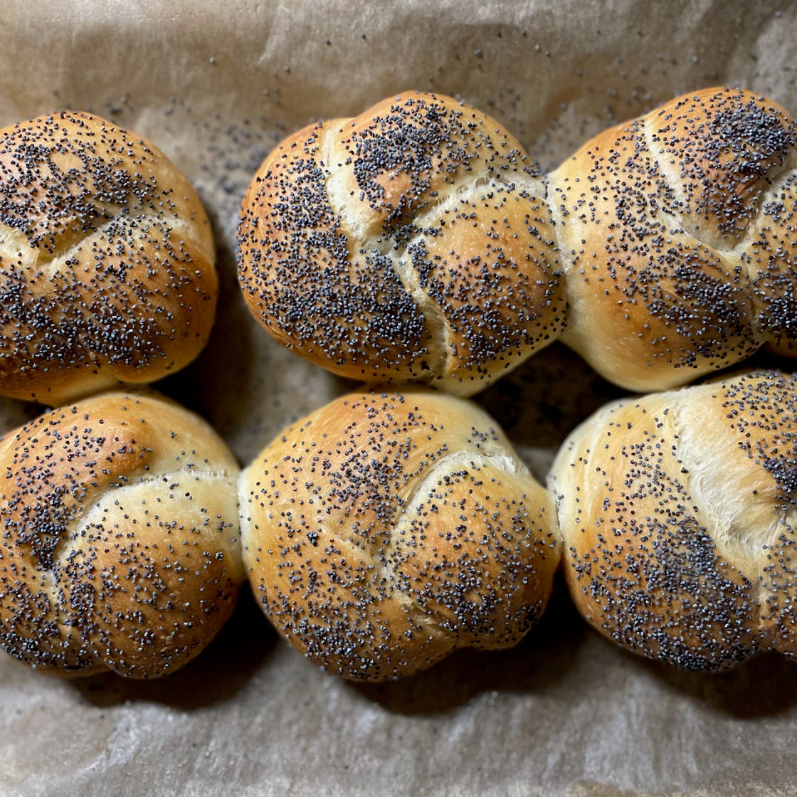 Easy Soft Poppy Seed Knot Rolls