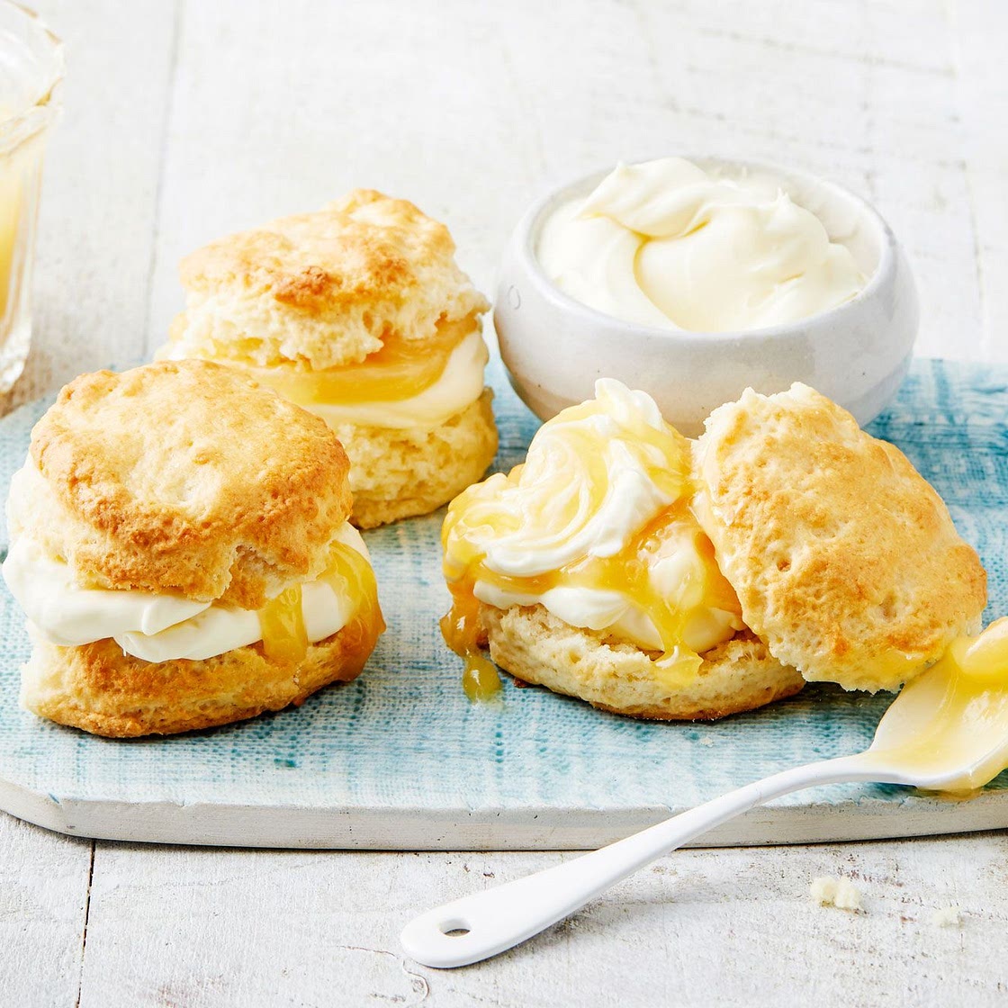 Lemon squash scones with mascarpone
