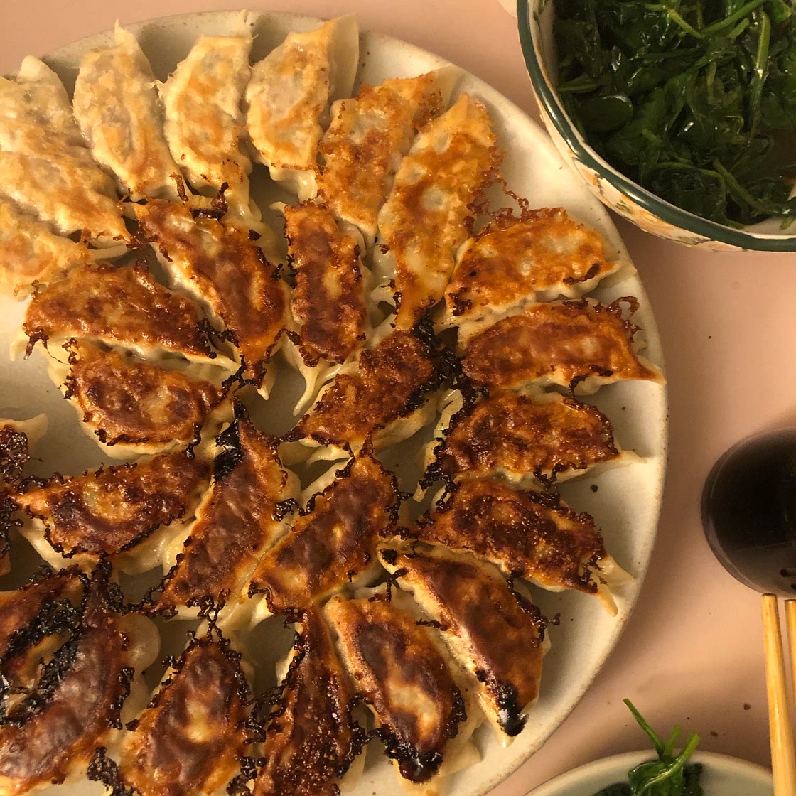 pork and scallion dumplings