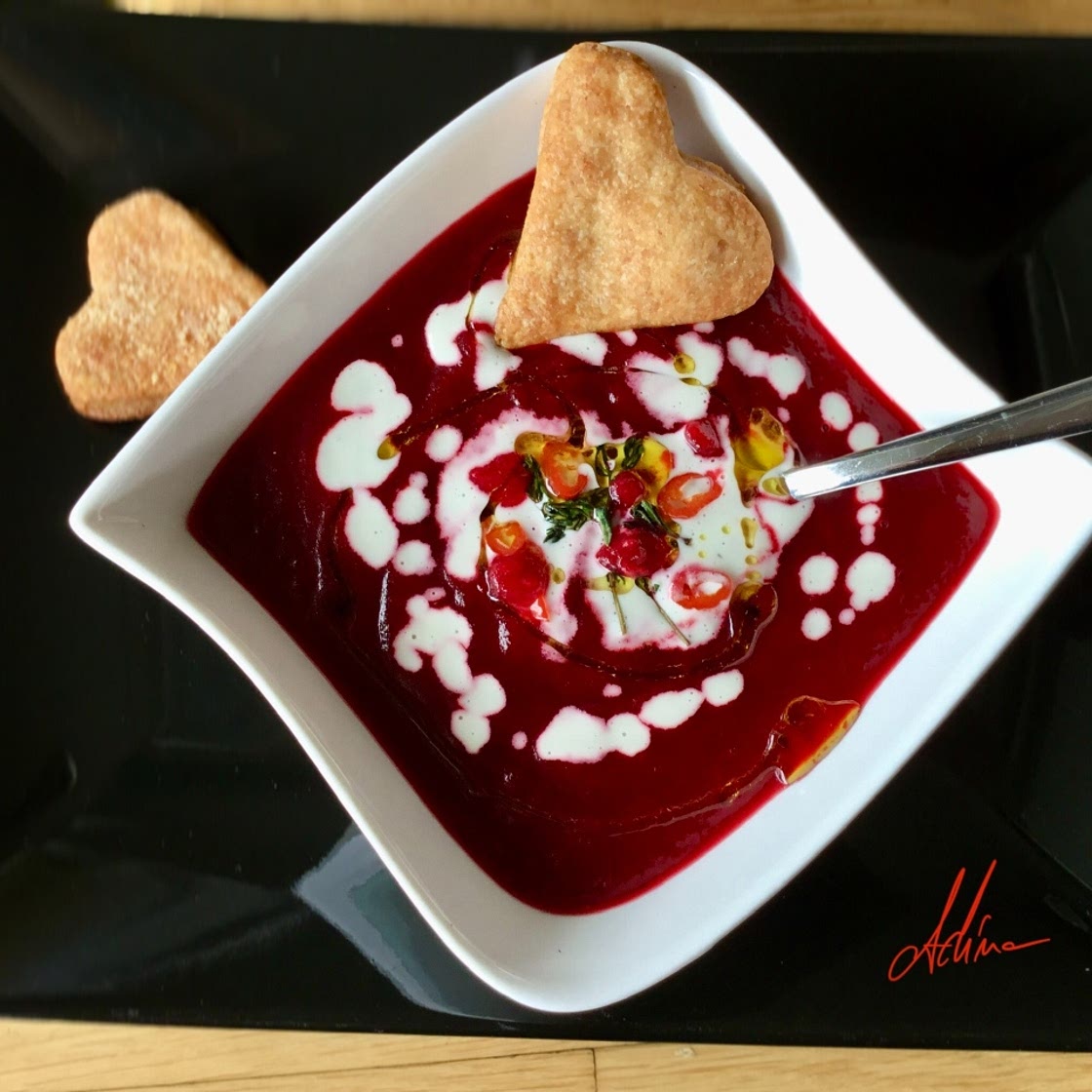 Beetroot soup / Velouté de betterave / Velutatta di rappa rossa