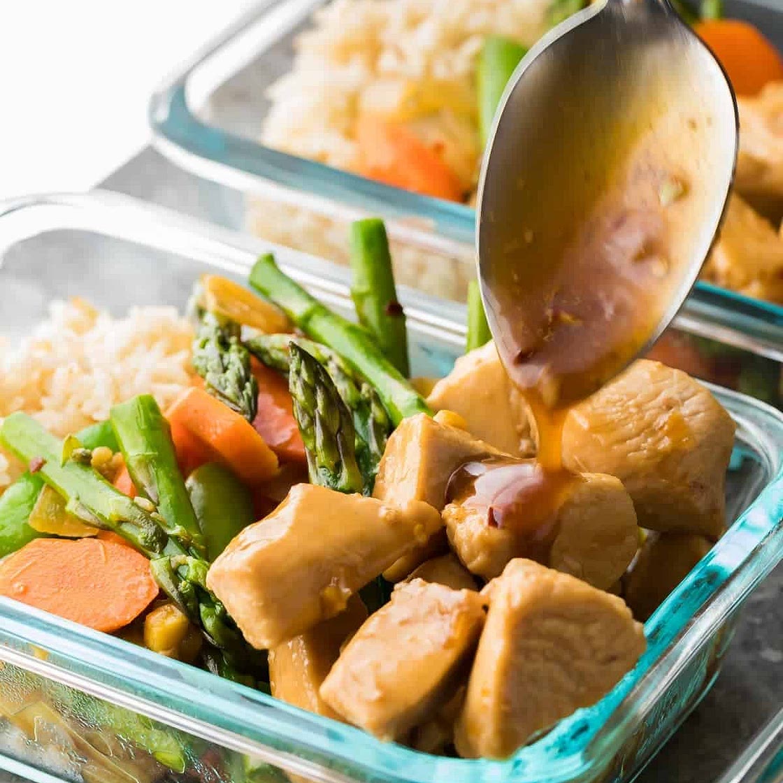 Maple Ginger Chicken Meal Prep Lunch Bowls