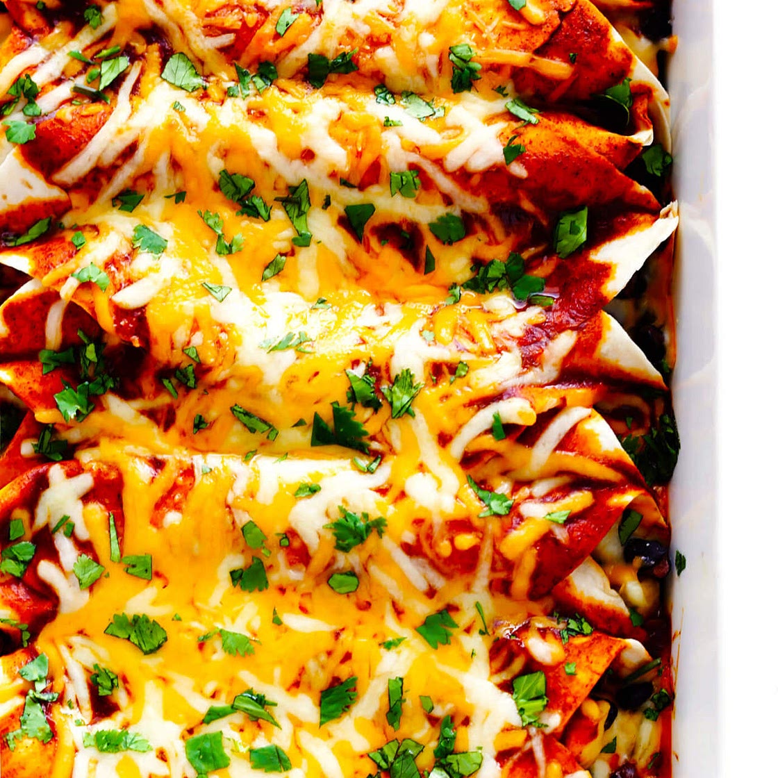 Chicken Enchiladas with Roast Eggplant, Peppers, and Lime
