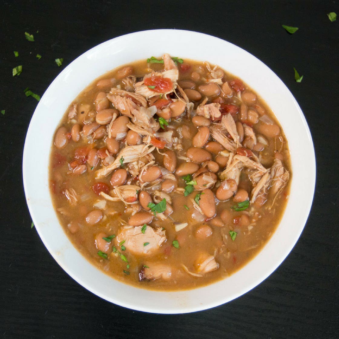 Jalapeño beans with Shredded Chicken